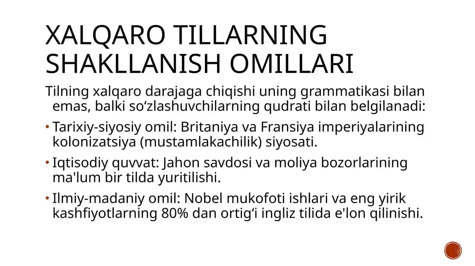 Dunyo tillari va xalqaro tillar: Globalizatsiya va lingvistik tahlil 4