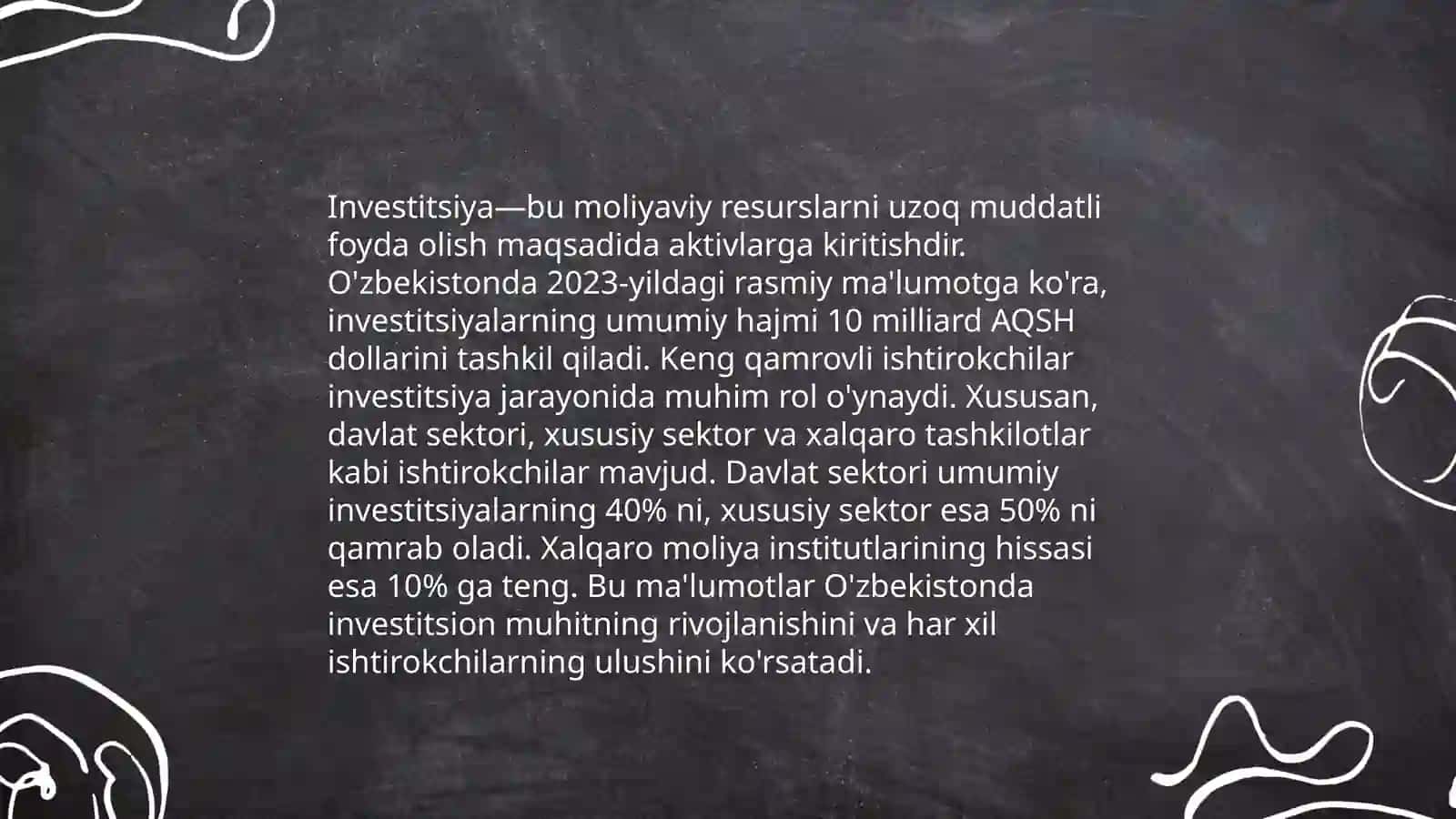 Investitsiya faoliyatining ishtirokchilari, obyekti va subyektlari 4