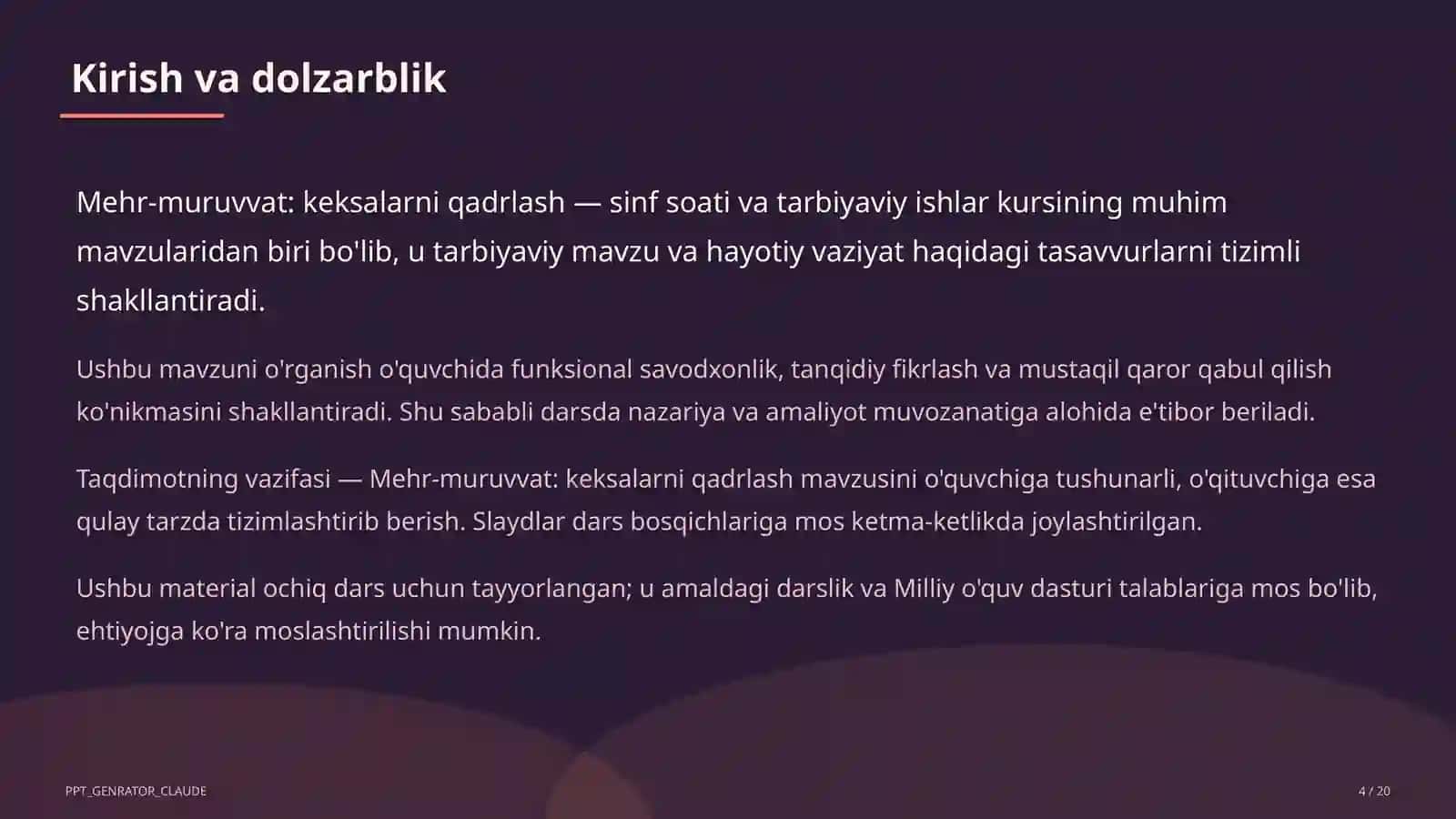 Mehr-muruvvat: keksalarni qadrlash 4