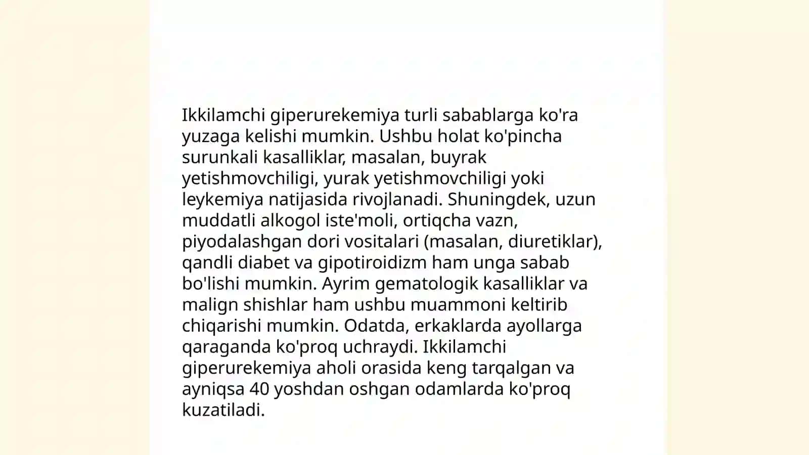 Birlamchi va ikkilamchi giperurekemiya,padagra va uni allopurinol bilan davolash 4