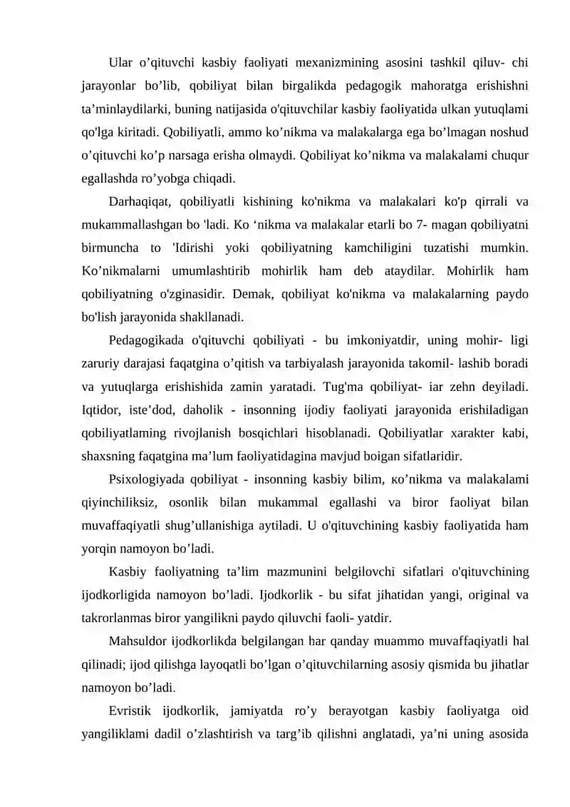 Qobiliyatning pedagogik psixologik 4