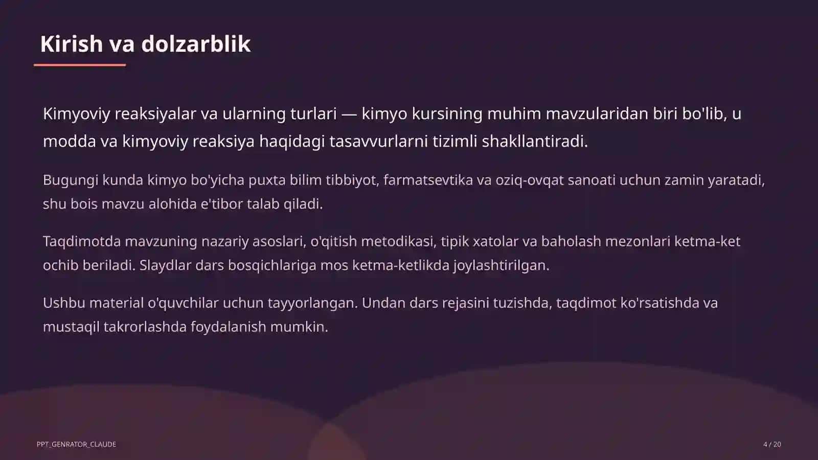 Kimyoviy reaksiyalar va ularning turlari (7-sinf) 4