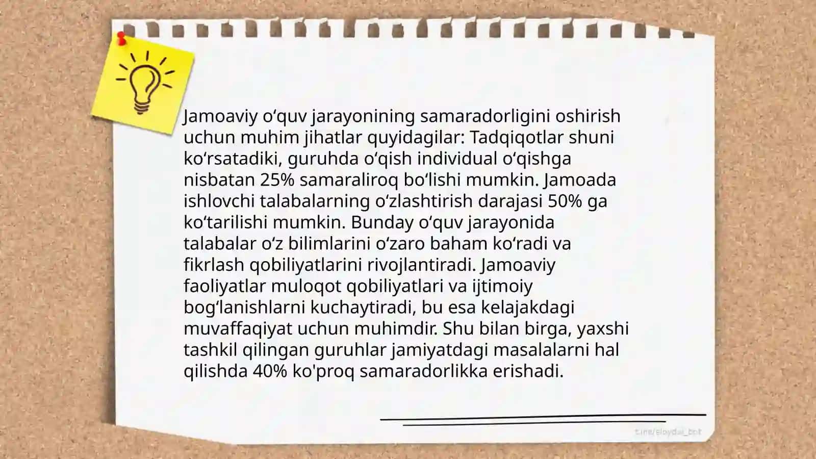 Oʻquvchilar jamoasi - yagona pedagogik jarayonning asosiy shakli 4