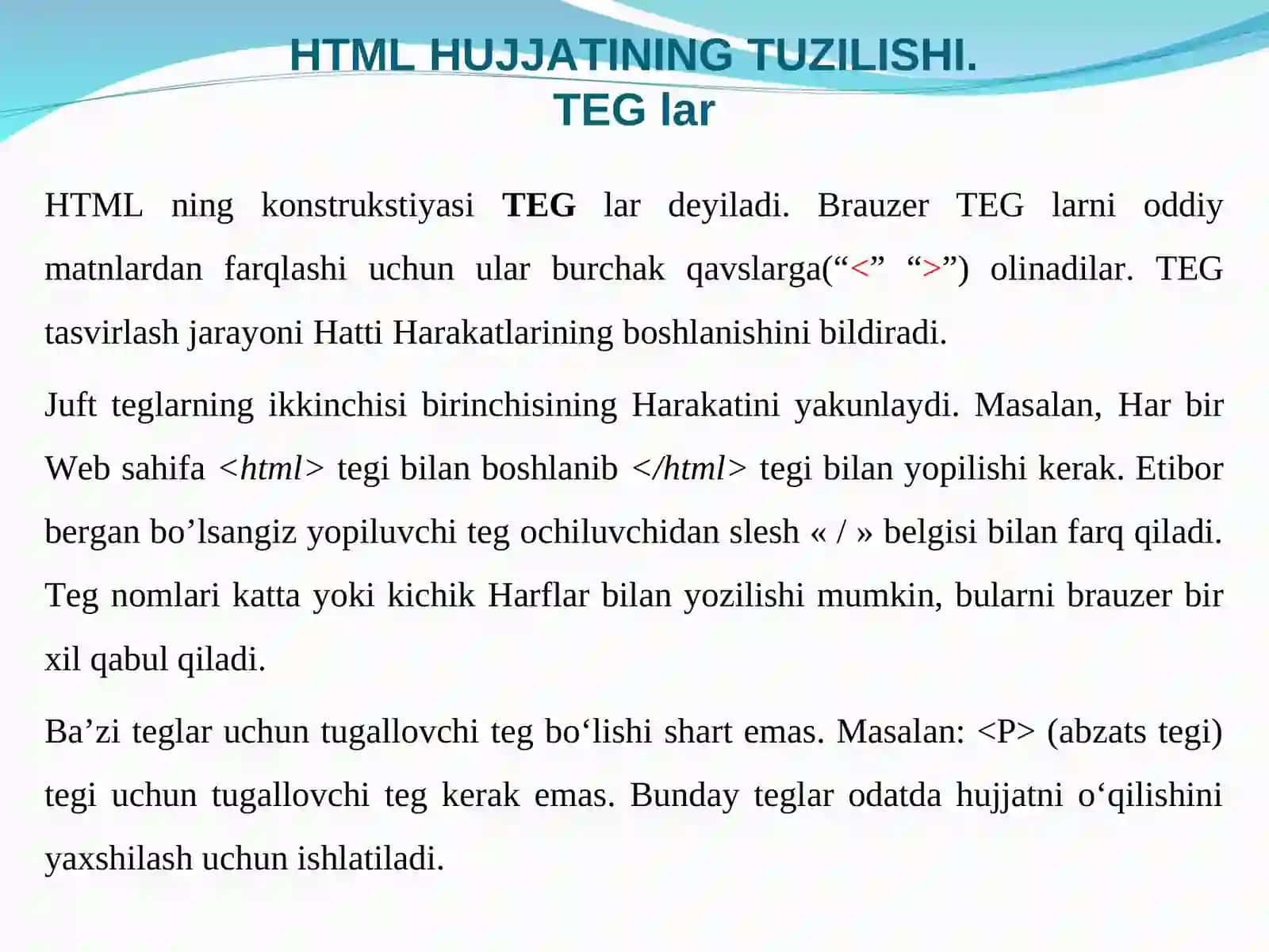 HTML TILI ASOSLARI 4