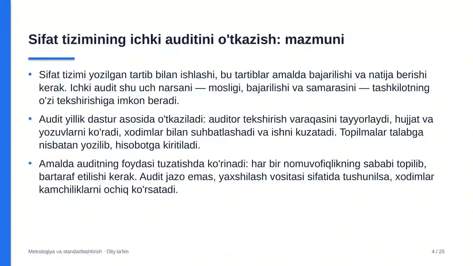 gilam yuvish sexlarida sifat tizimining ichki auditini o'tkazish 6360 4