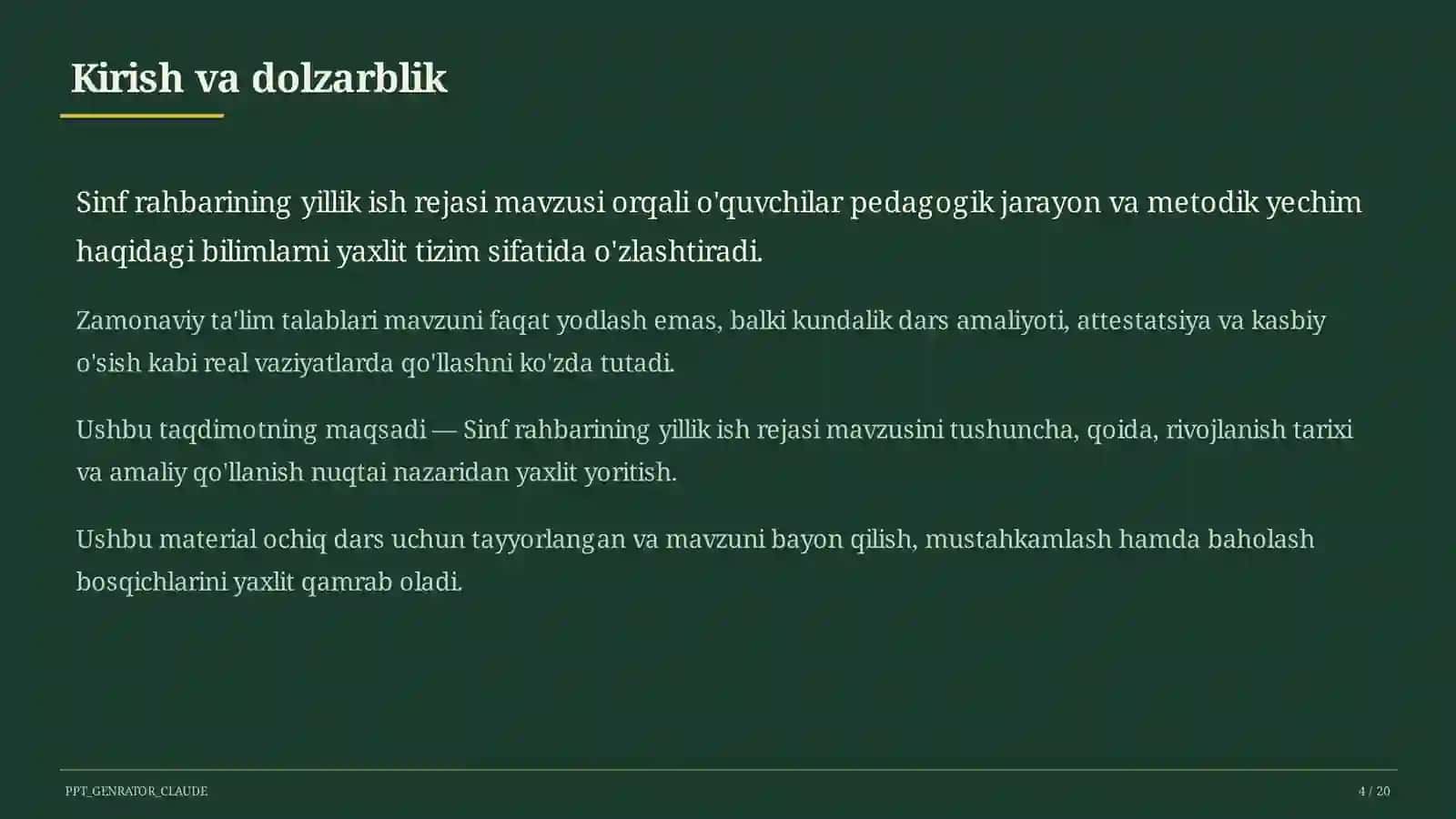 Sinf rahbarining yillik ish rejasi 4