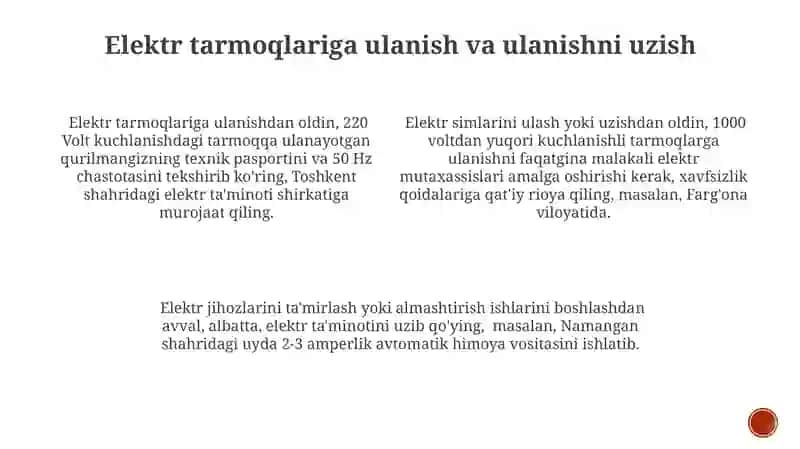 Elektr Xavfsizlik qoidalari 4
