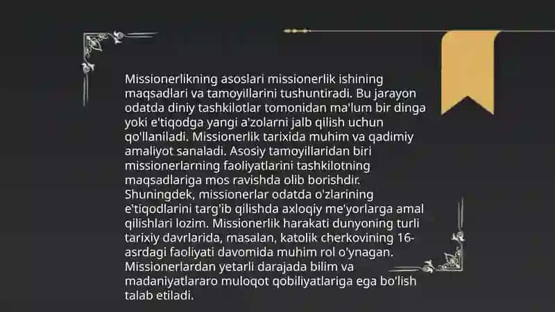Missionerlikning Tarixi 4