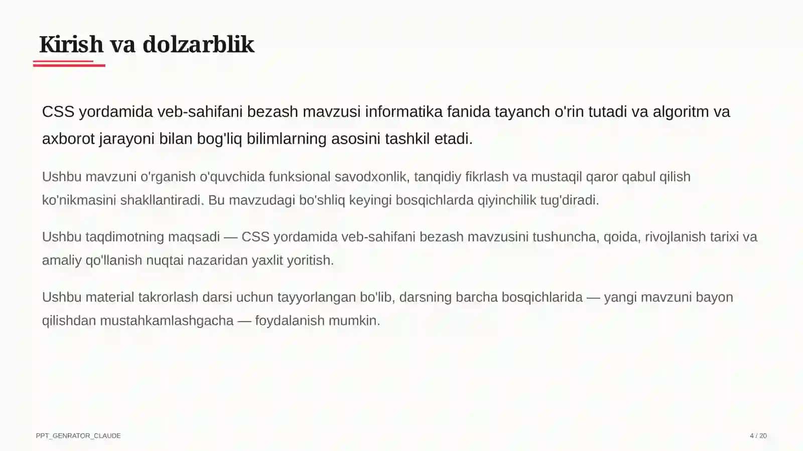 Informatika va axborot texnologiyalari (5-11) — takrorlash darsi uchun 4