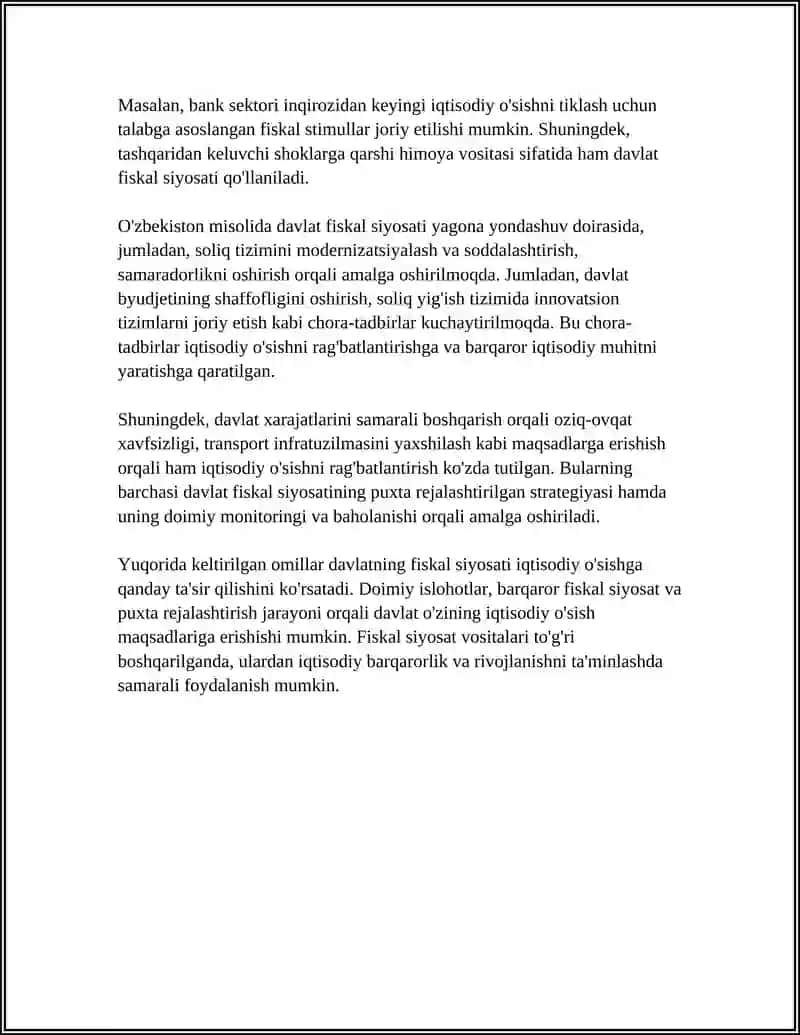 IQTISODIY USISH DAVLATNING FIKSAL SIYOSATI 4