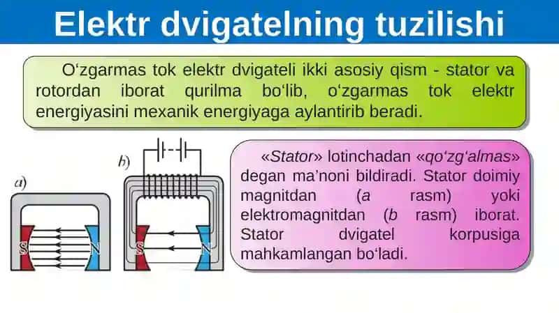 O‘ZGARMAS TOK ELEKTR DVIGATELI 4