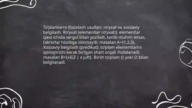 To‘plamlar Algebrasi 4