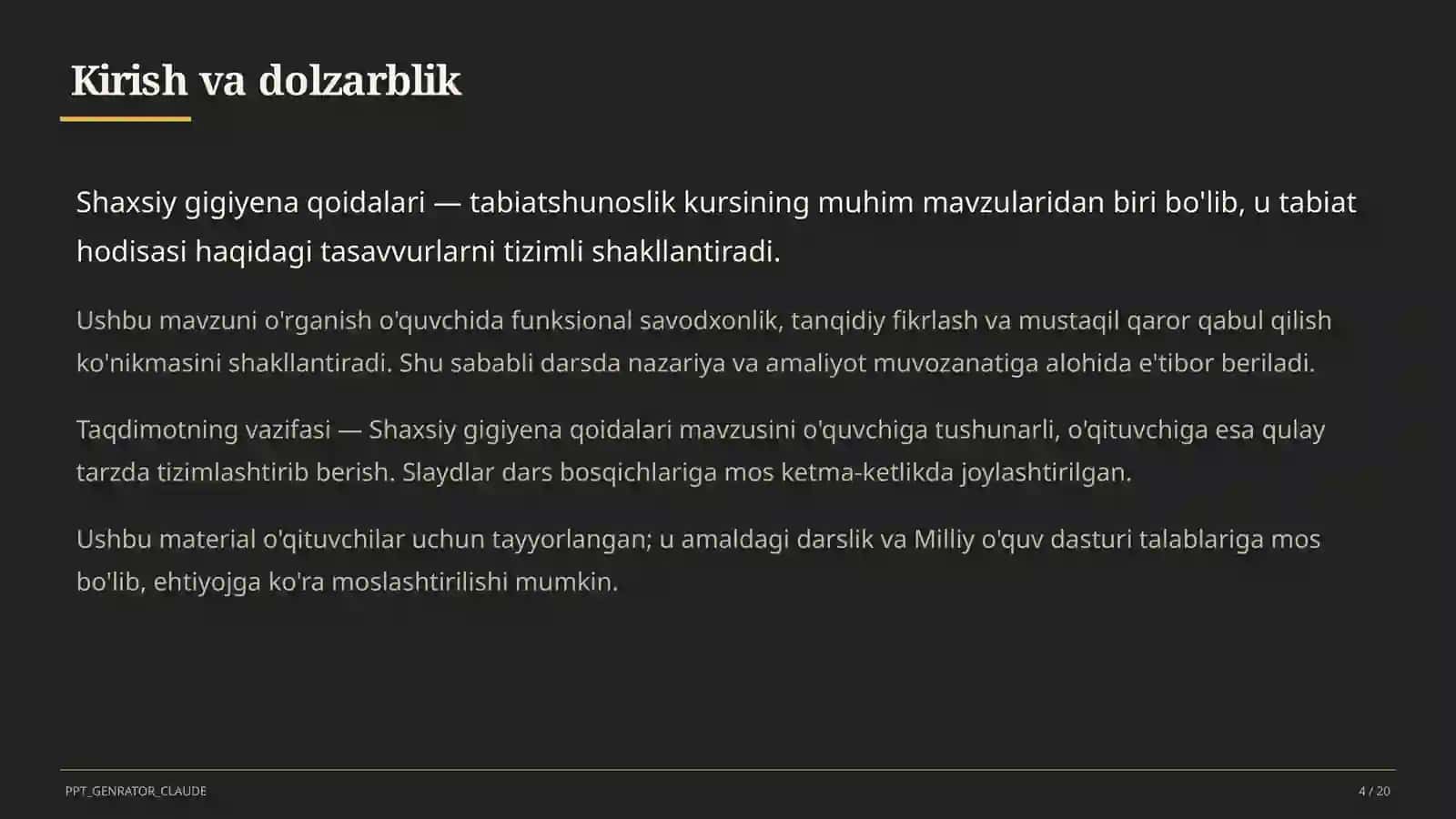Shaxsiy gigiyena qoidalari (1-sinf) 4