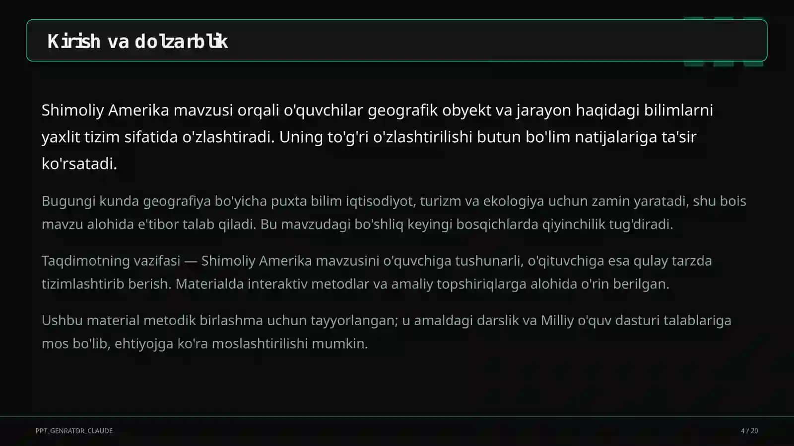 Shimoliy Amerika (7-sinf) 4