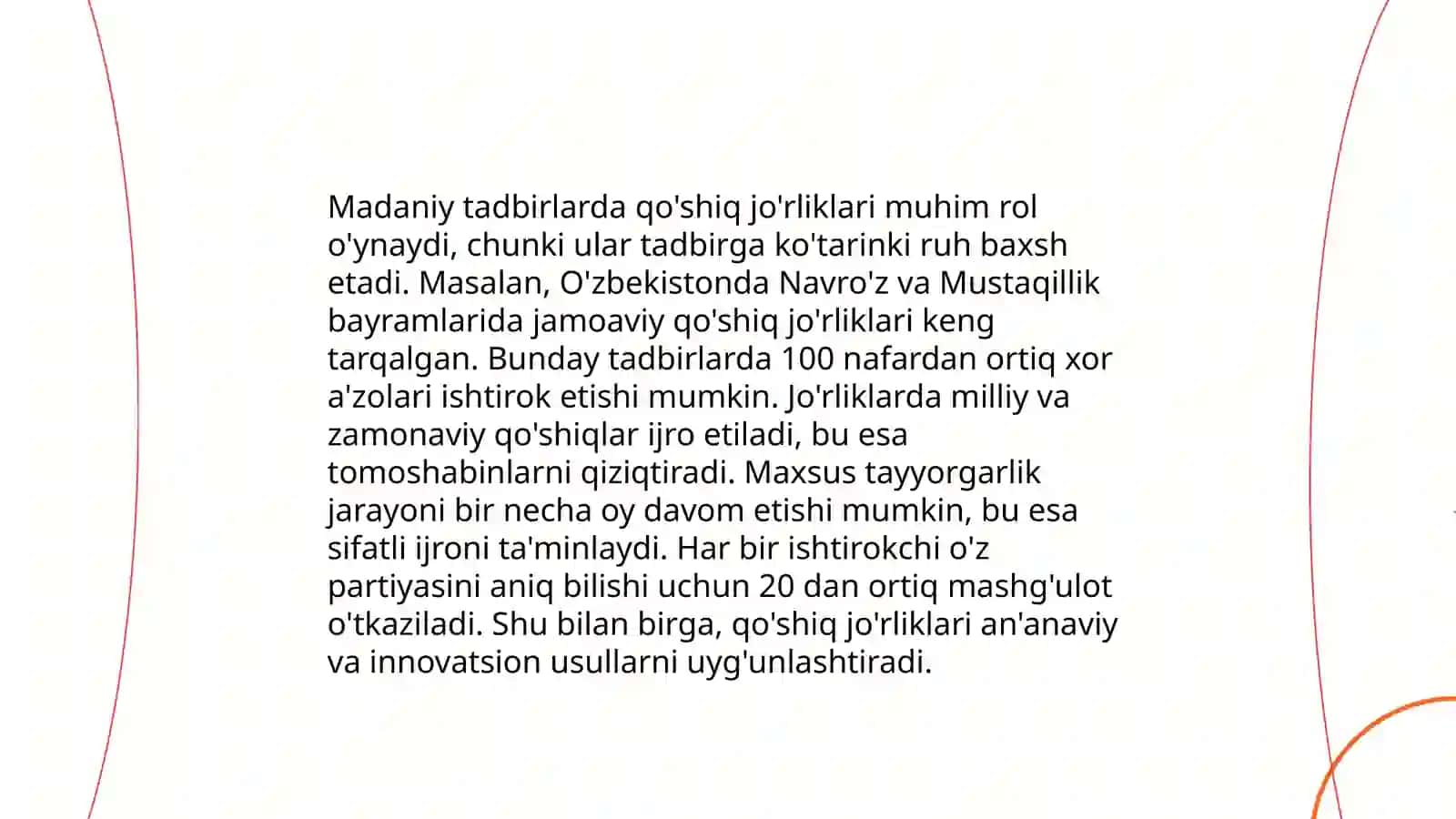 Madaniy tadbirlarda xalq ogʻzaki ijodi namunalaridan foydalanish 4