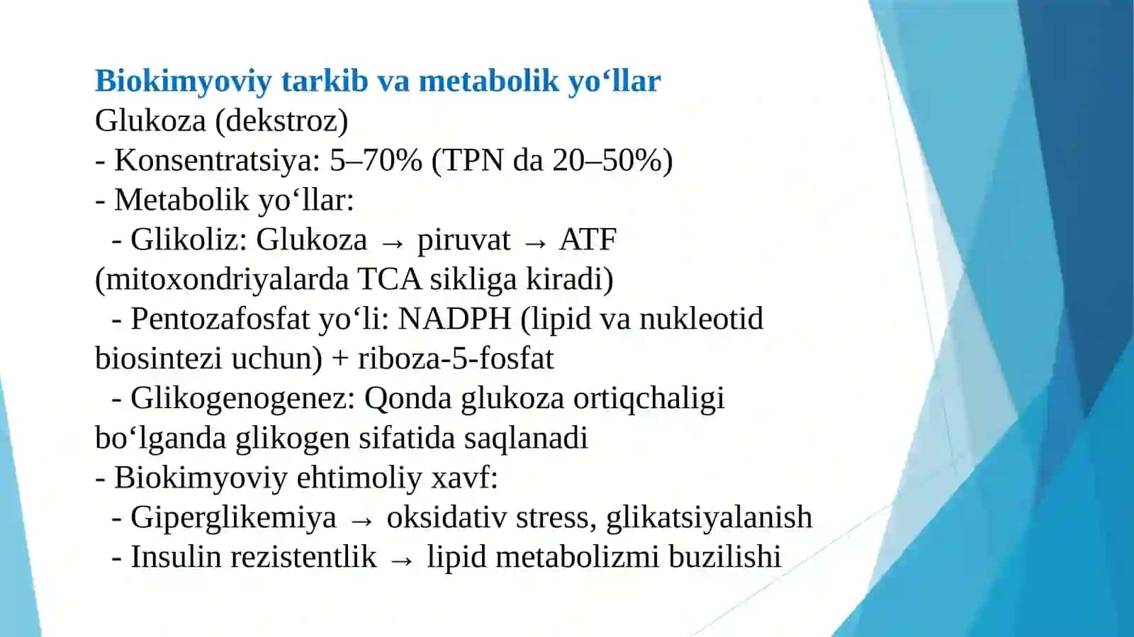 Parenteral ovqatlanish va uning klinik ahamiyati. Giperatsid holatlarda va oshqozon - ichak yara kasalliklarida antatsid preparatlarni qo’llashning biokimyoviy asoslari taqdimot 4