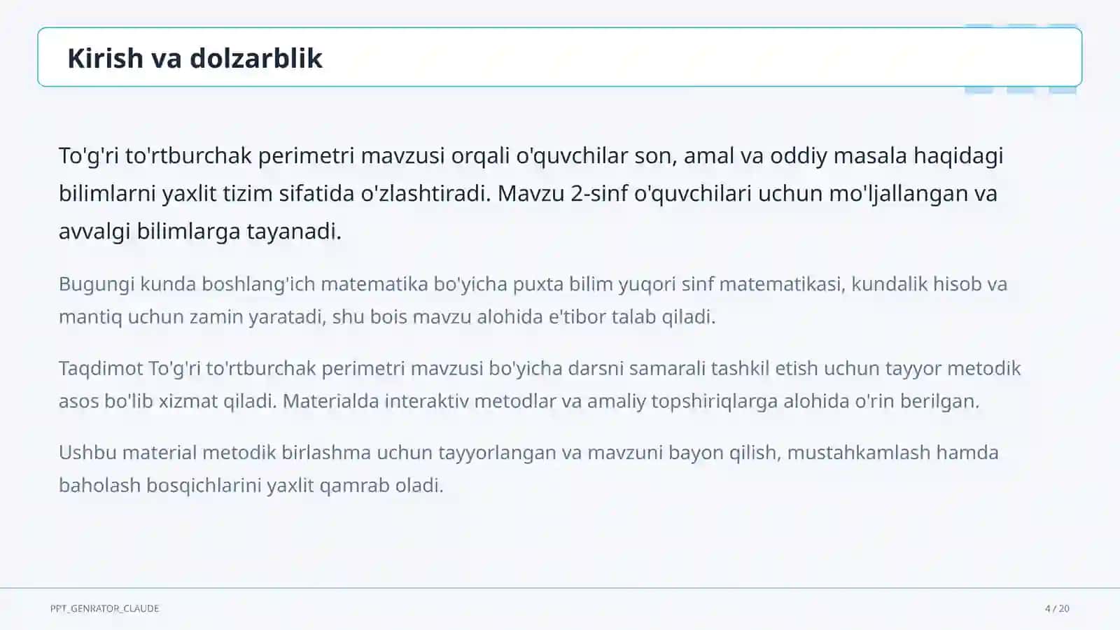 To'g'ri to'rtburchak perimetri (2-sinf) 4
