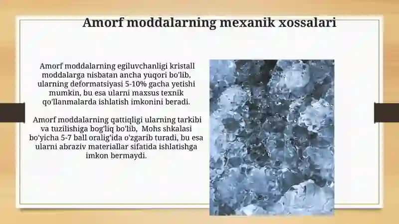 Amorf moddalarning issiqlik xossalari 4