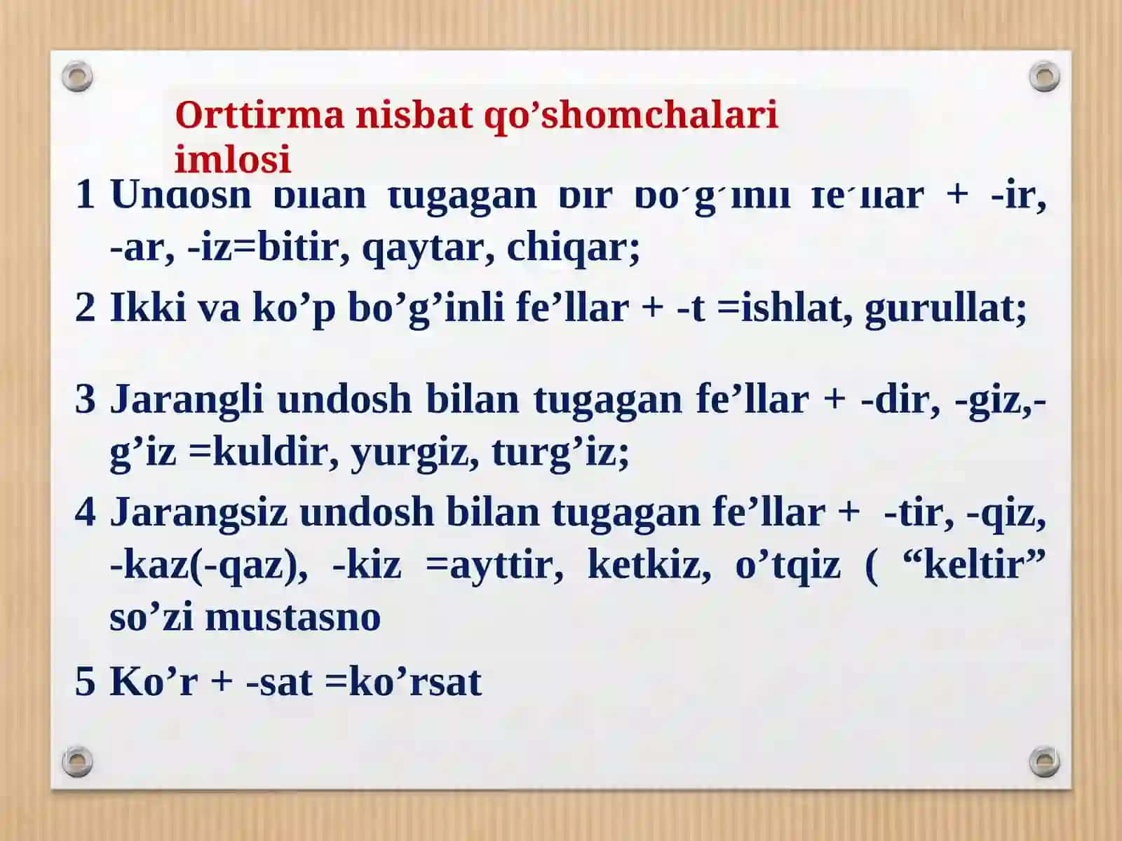 Harakat va holat fe’llari 4