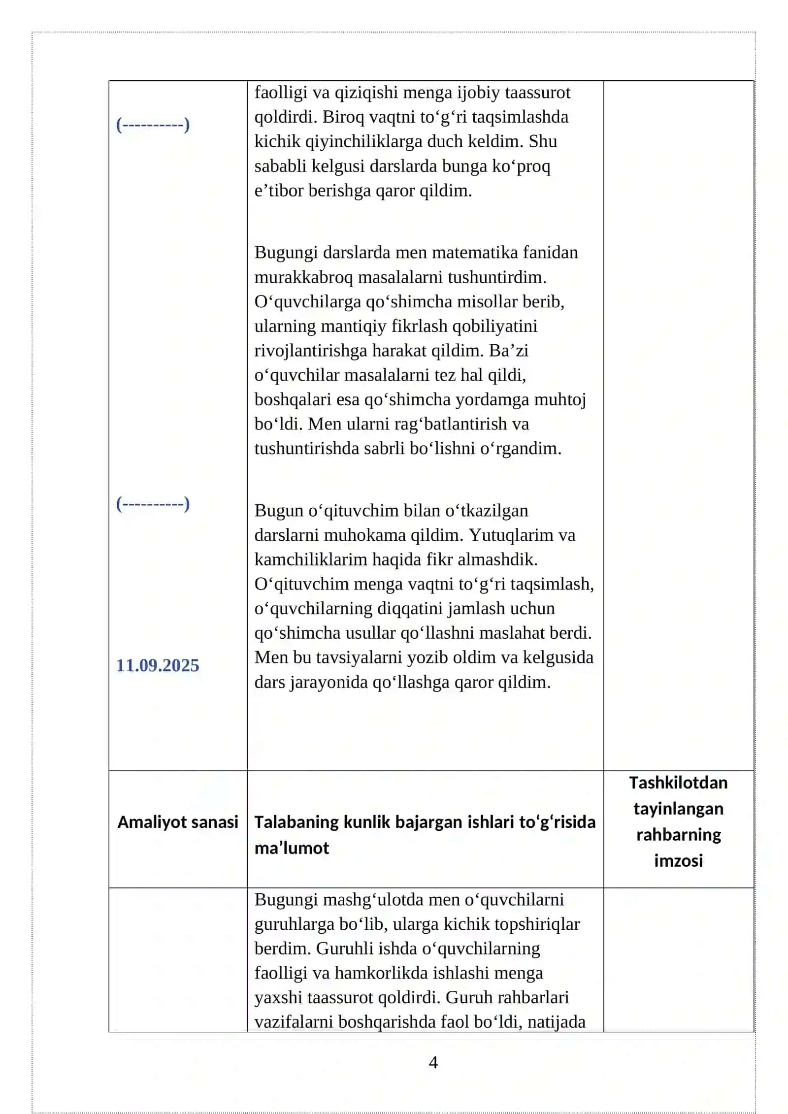 AMALIYOT KUNDALIGI 4