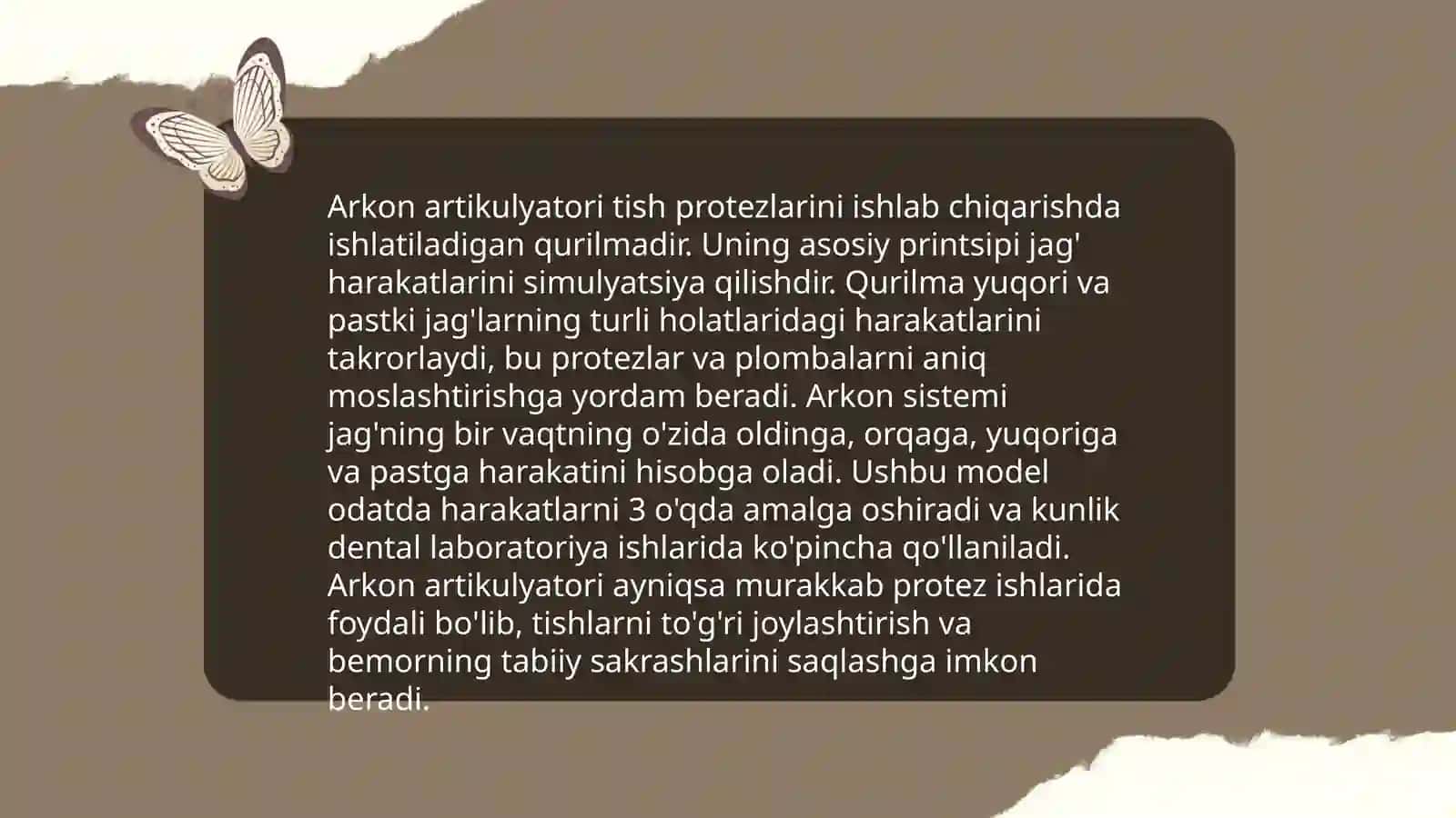 Arkon va nonarkon artikulyator 4