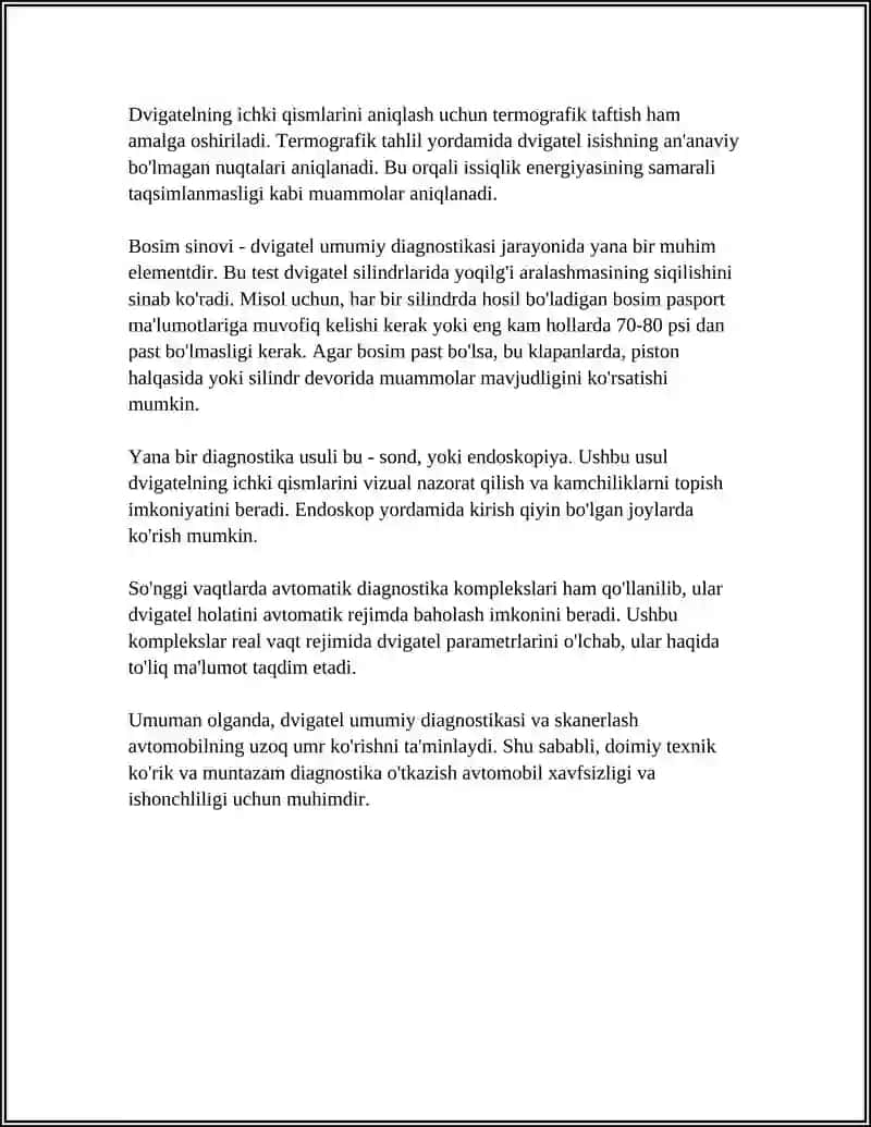 DVIGATEL UMUMIY DIAGNOSTIKASI VA SKANERLASH 4