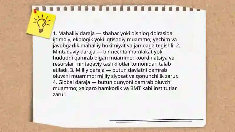 Global muammolarning mezonlari va darajalari 4
