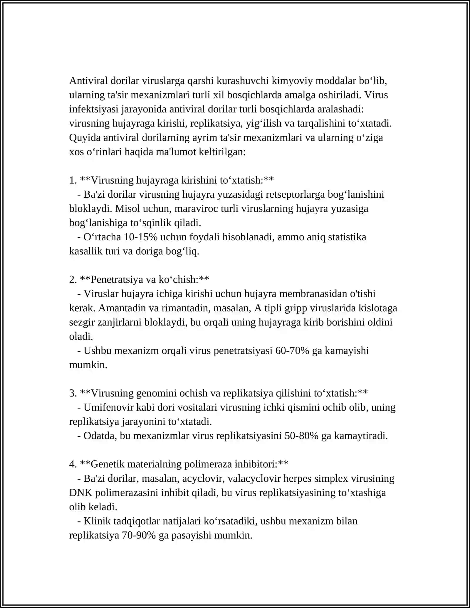 VIRUSLARGA QARSHI DORI VOSITALARNING KLINIK FARMAKOLOGIYASI 4