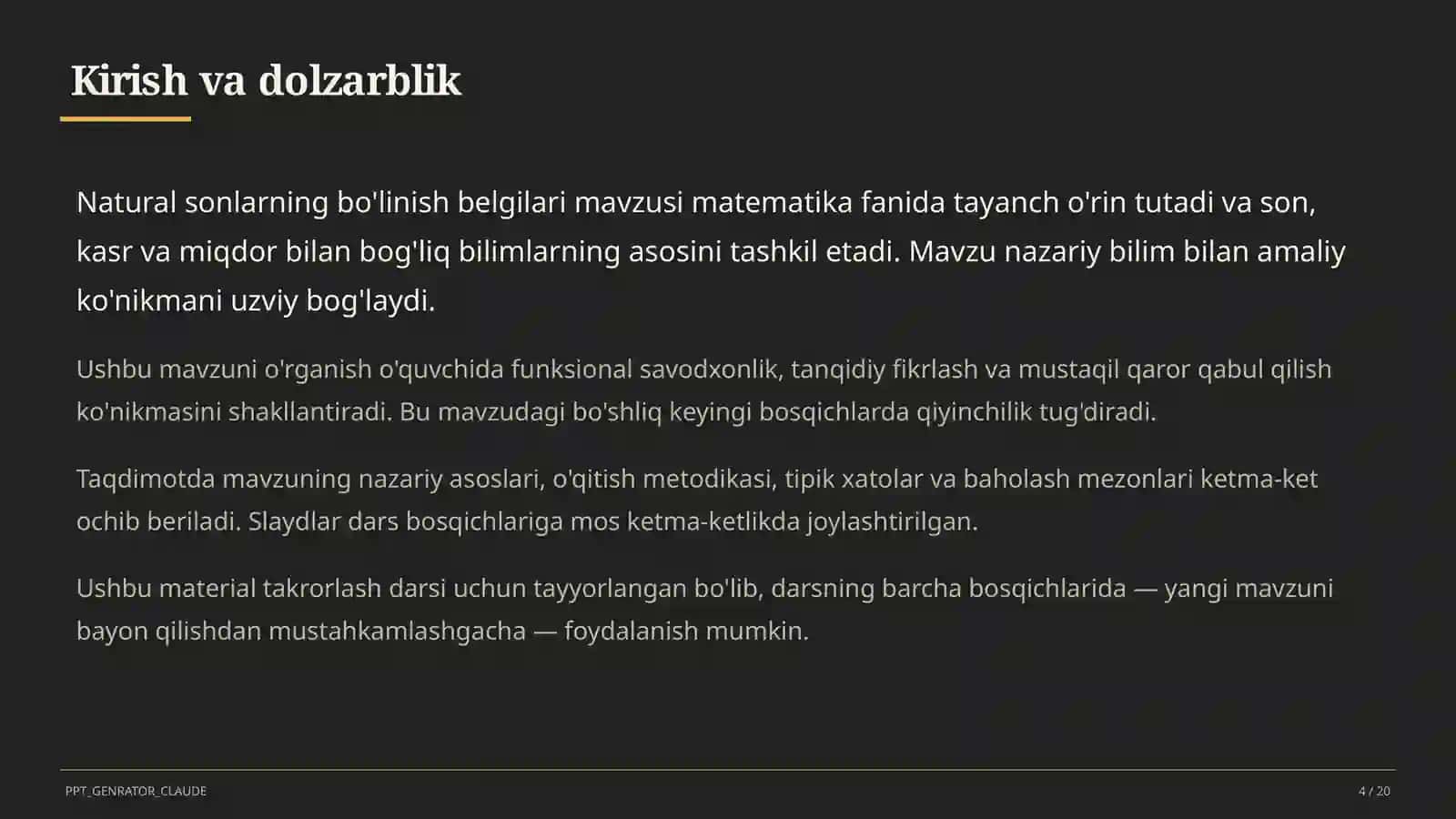 Natural sonlarning bo'linish belgilari (5-sinf) 4