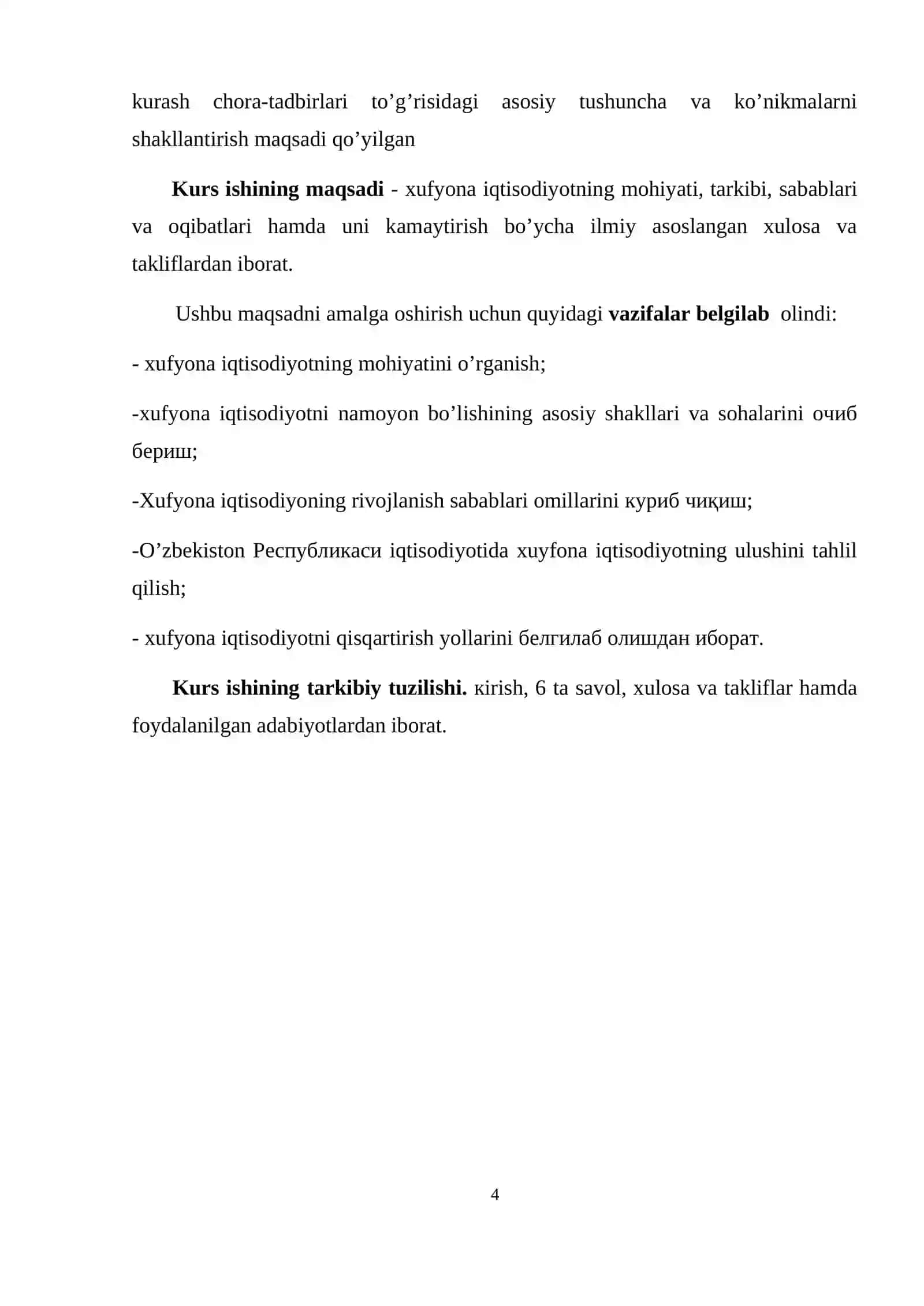 Xufyona Iqtisodiyotning Tarkibi, Sabablari va Oqibatlar 4