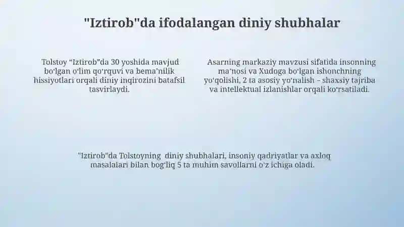 Tolstoyning "Iztirob" 4