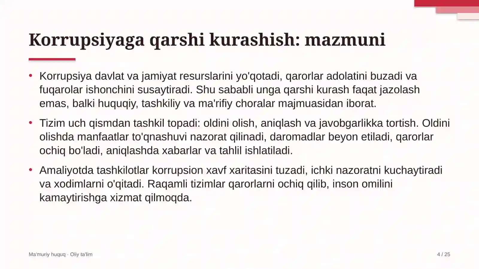 Kredit byurolarida korrupsiyaga qarshi kurashish 4