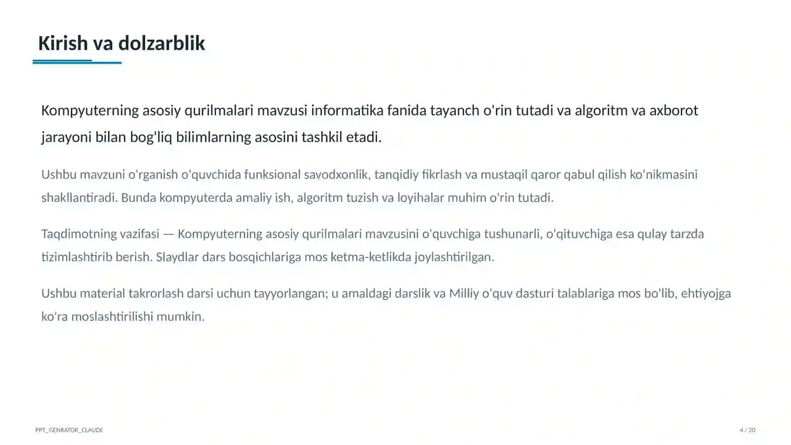 Kompyuterning asosiy qurilmalari (5-sinf) 4