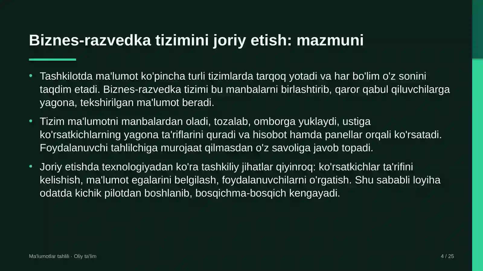 Biznes-razvedka tizimini joriy etish: mohiyati 4