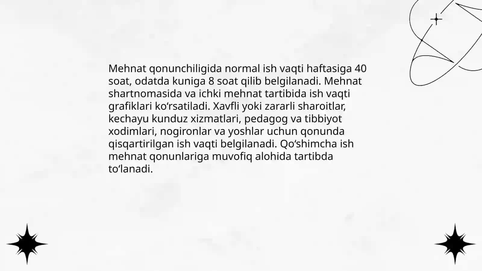 Ish vaqti tushunchasi va uning turlari 4