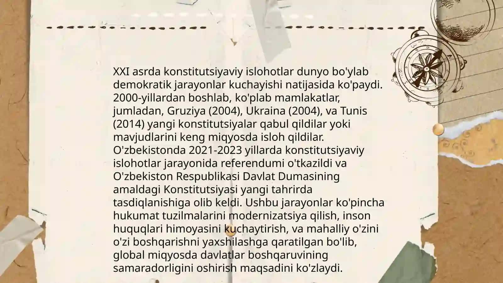 Konstitutsiya XXI asr zamonaviy O'zbekistonining asosiy qonuni 4