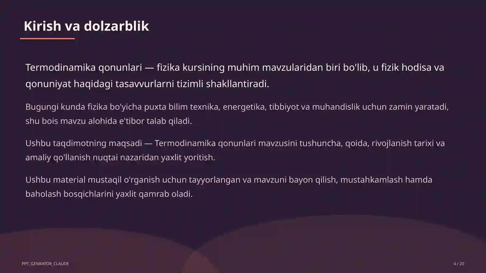 Termodinamika qonunlari (10-sinf) 4