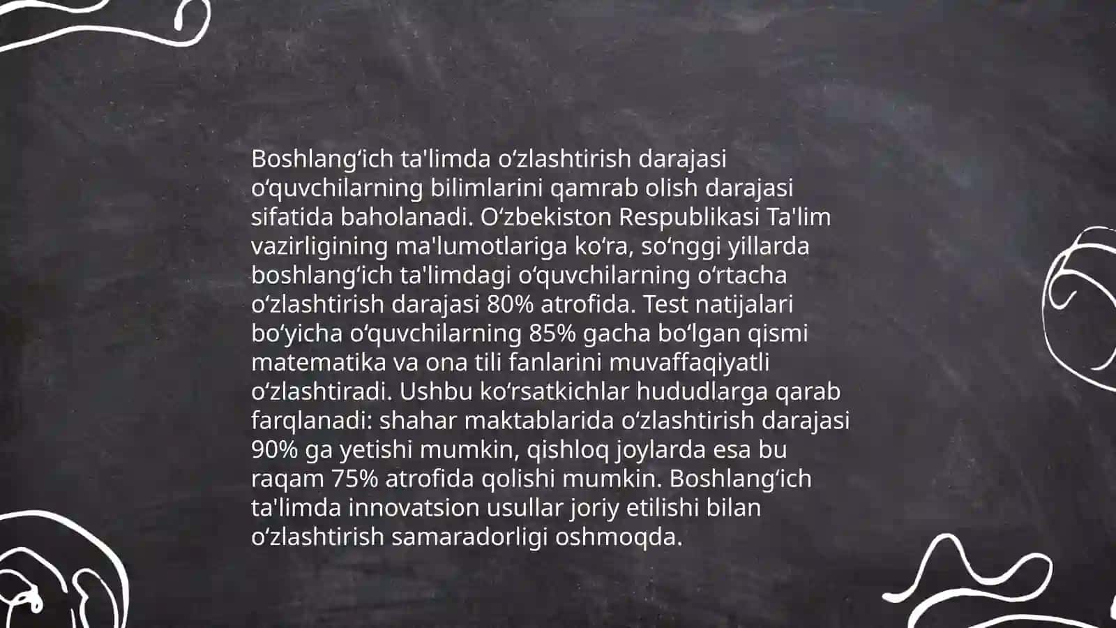 Turli yosh davrlarida oʻzlashtirish koʻrsatkichi 4