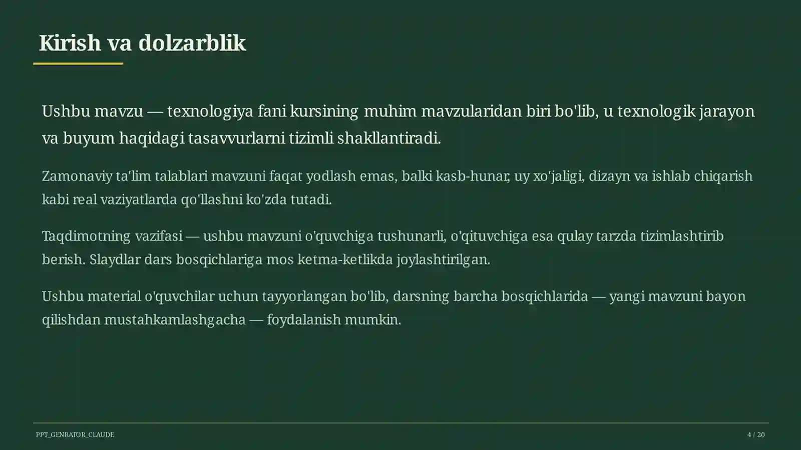 Ishlab chiqarish texnologiyalari va avtomatlashtirish (10-sinf) 4