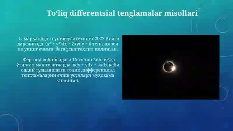 To‘la differensialli tenglama 4