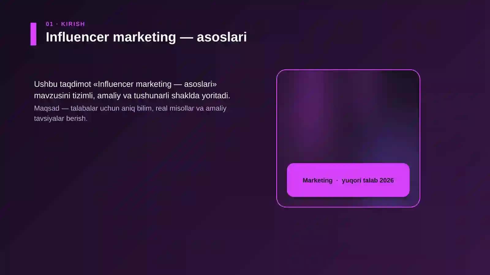 Influencer marketing — asoslari 4