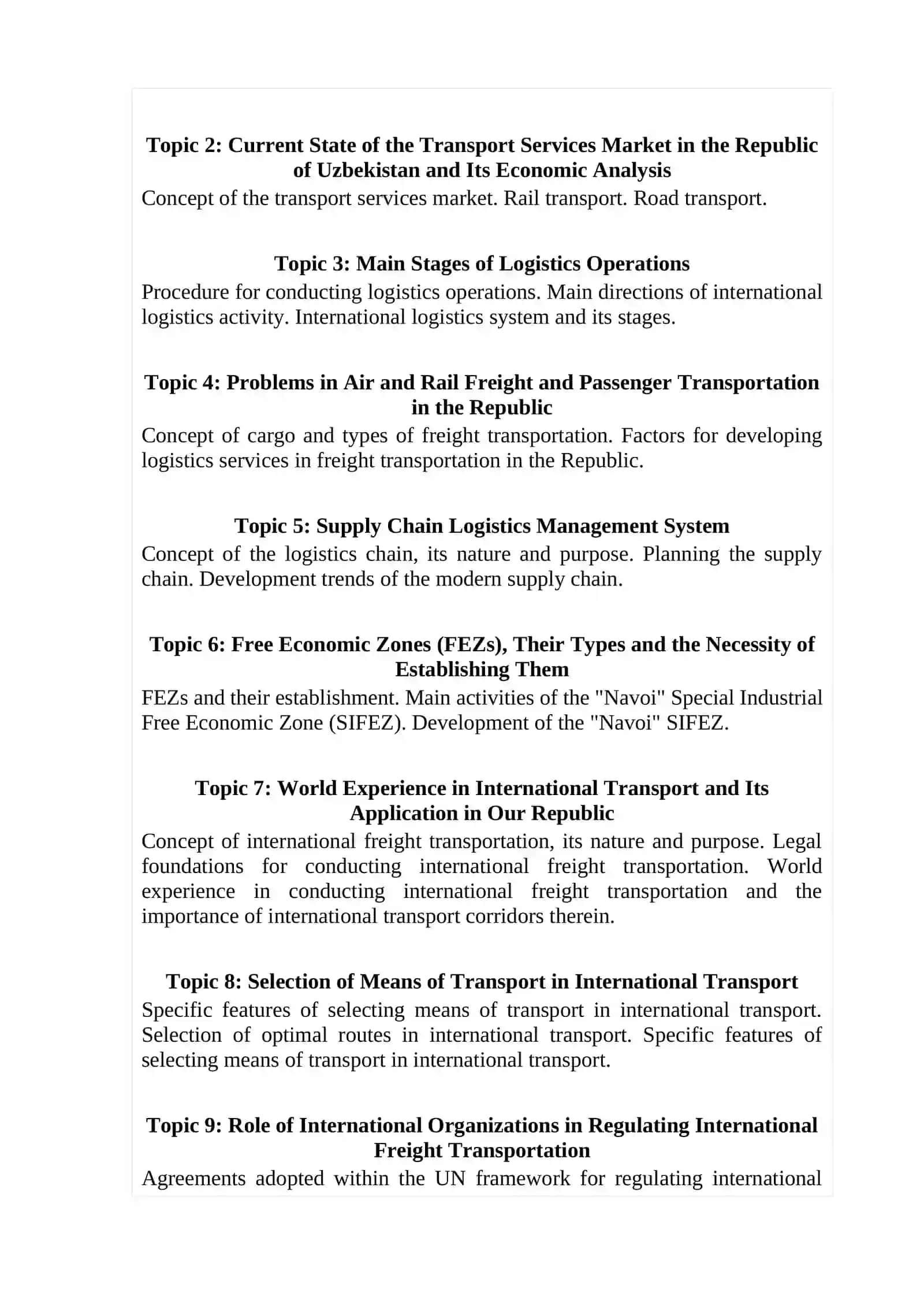 INTERNATIONAL LOGISTICS 4