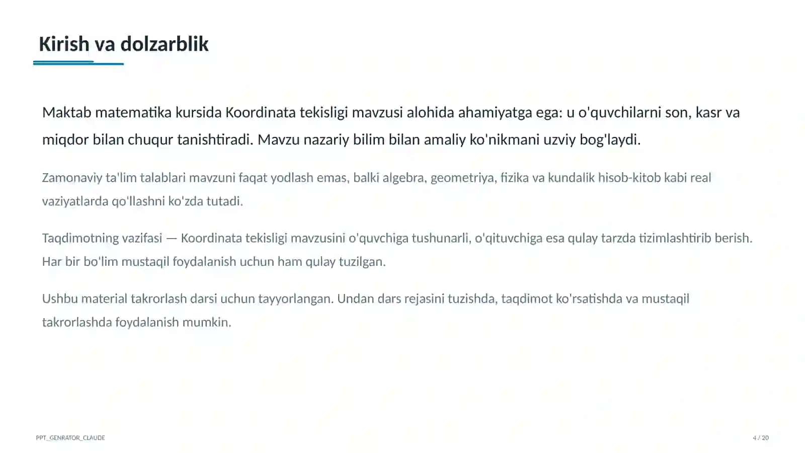 Koordinata tekisligi (6-sinf) 4