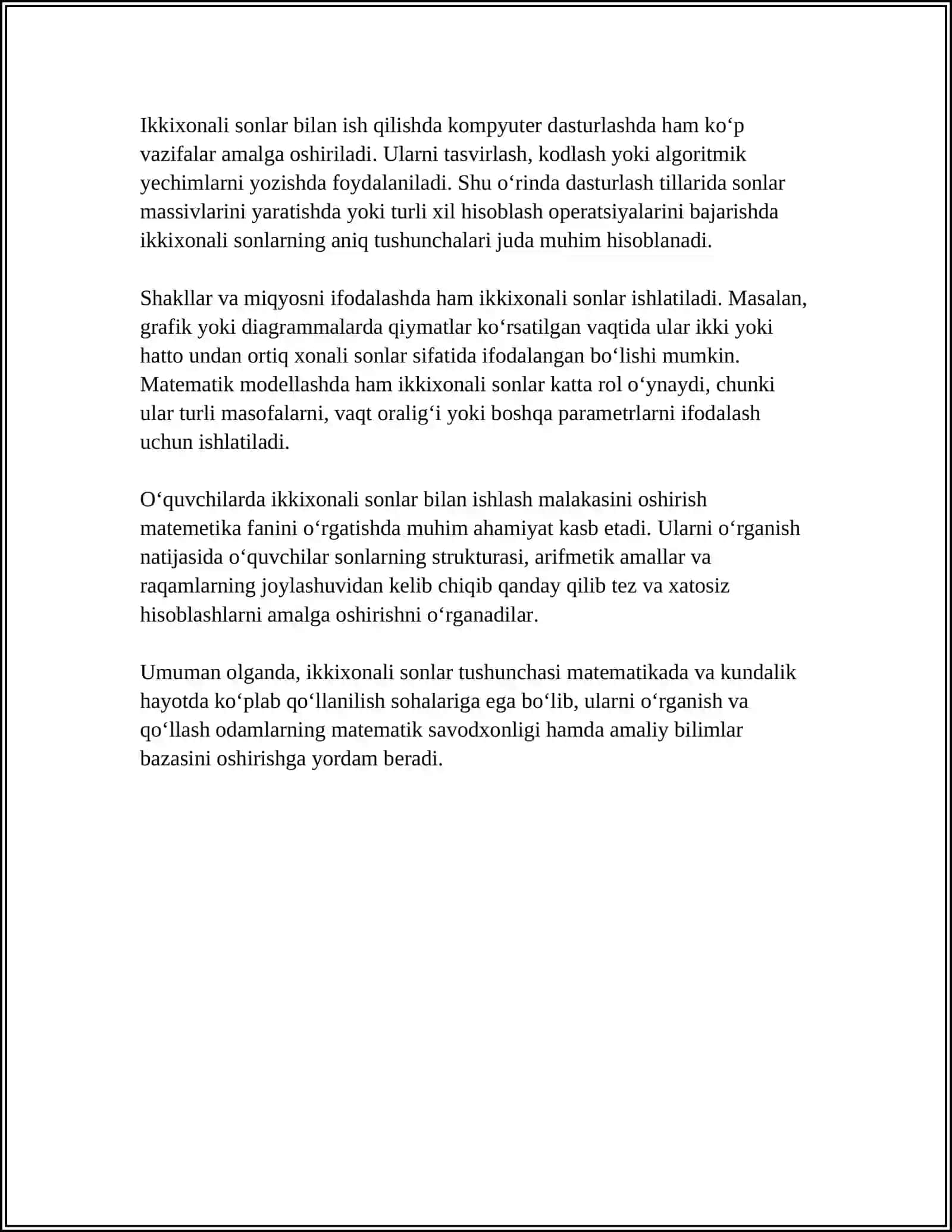 1-SINF MATEMATIKA OXIRI NOL BILAN TUGAMAYDIGAN IKKI XONALI SONLARNI QOʻSHISHNI OʻRGATISH 4