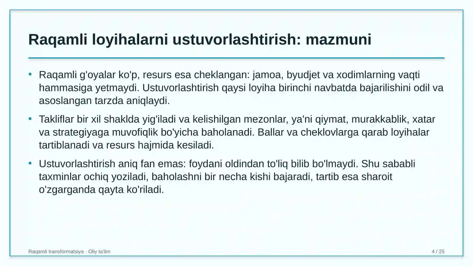 ombor xo'jaligida raqamli loyihalarni ustuvorlashtirish 6859 4