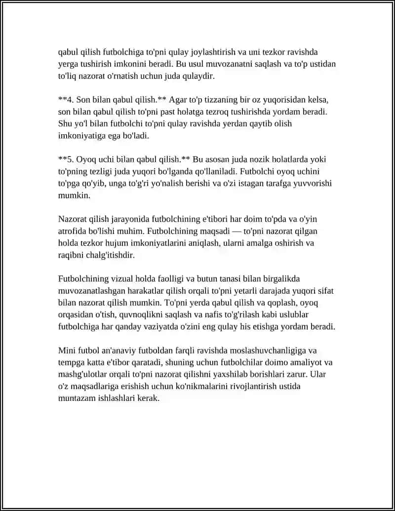 MINI FUTBOLDA TEXNIK-TAKTIK HARAKATLAR VA TEXNIKALAR 4