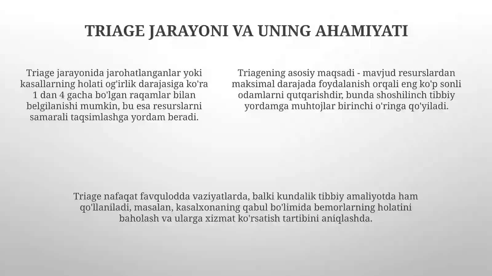 Tibbij evakuatsiya: Kirish va asosiy tushunchalar 4