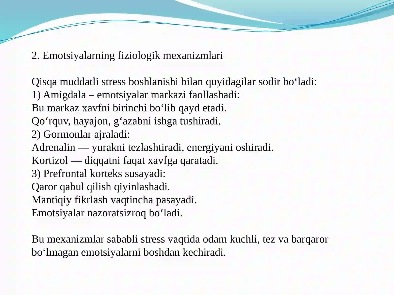 Qisqa muddatli stress vaqtida shaxs emotsiyalari 4