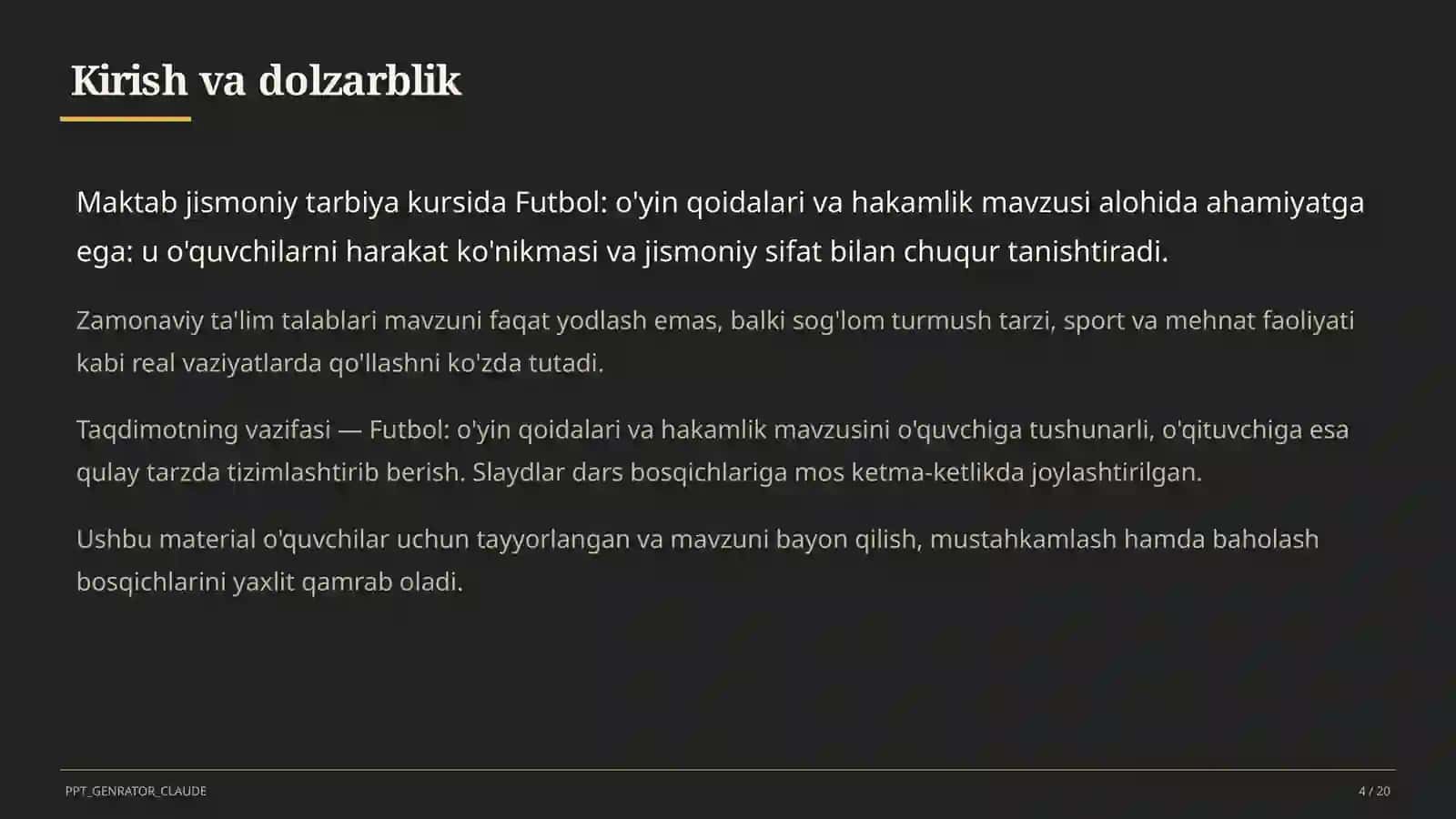 Futbol: o'yin qoidalari va hakamlik (9-sinf) 4