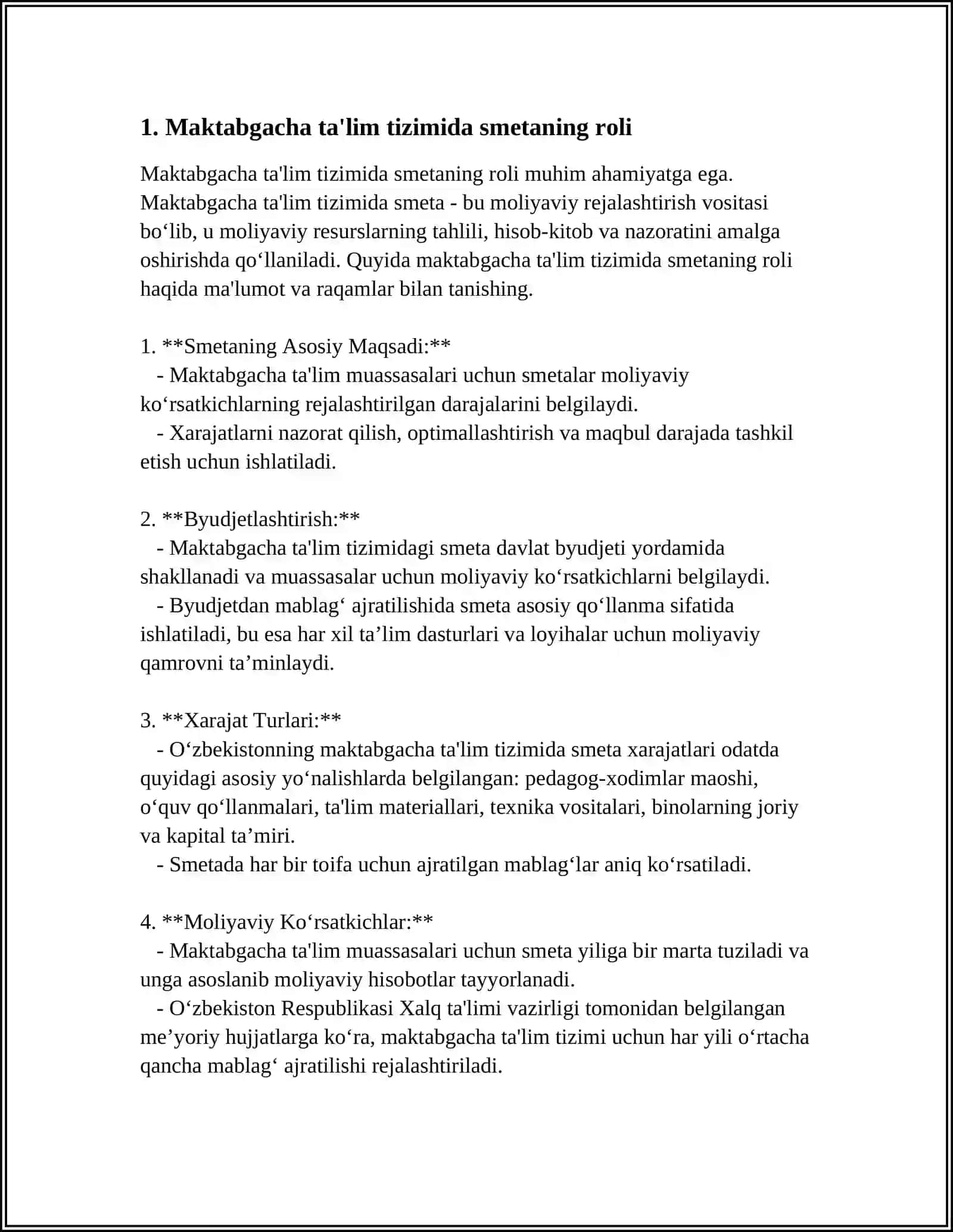 MAKTABGACHA TA'LIM MENEJMENTI BOYICHA SMETA DAVLAT MOLIYAVIY HUJJAT SIFATIDA 4
